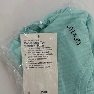 lululemon athletica Shadow Stripe Cortes Crop Tee in Light Blue